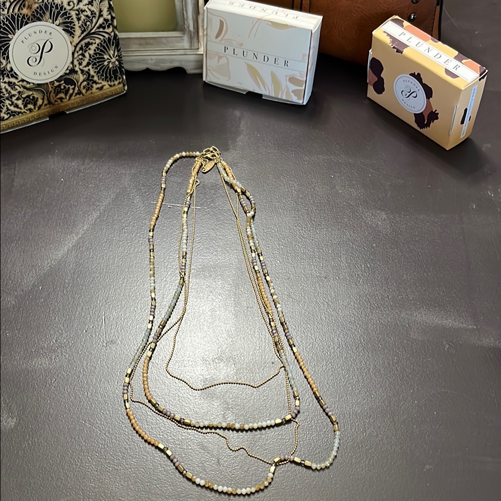 Plunder Gold And Purple Shimmering Layered Necklace 10$